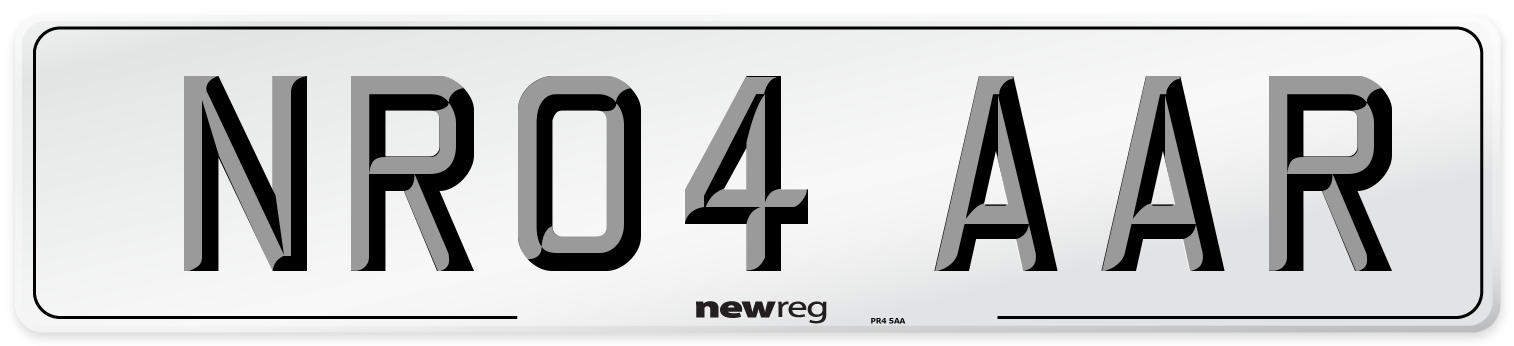 NR04 AAR Number Plate from New Reg